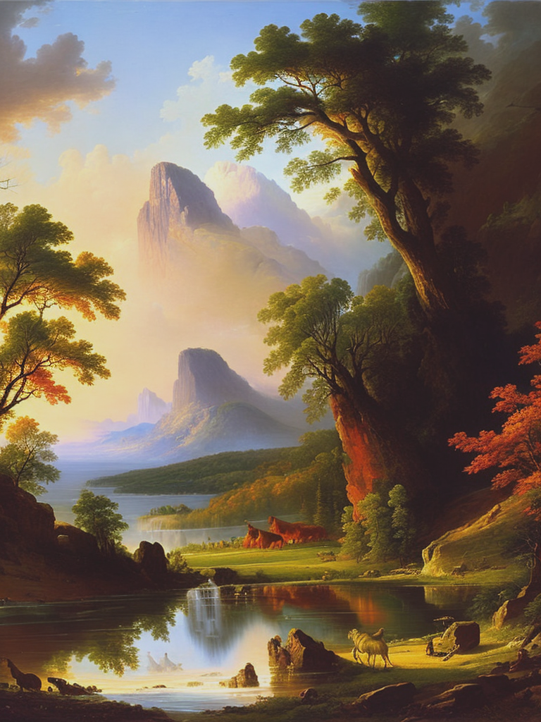 02181-2024121645-stunning prehistoric north America scenary. vivid colors. auburn sky. Asher Brown Durand style.png